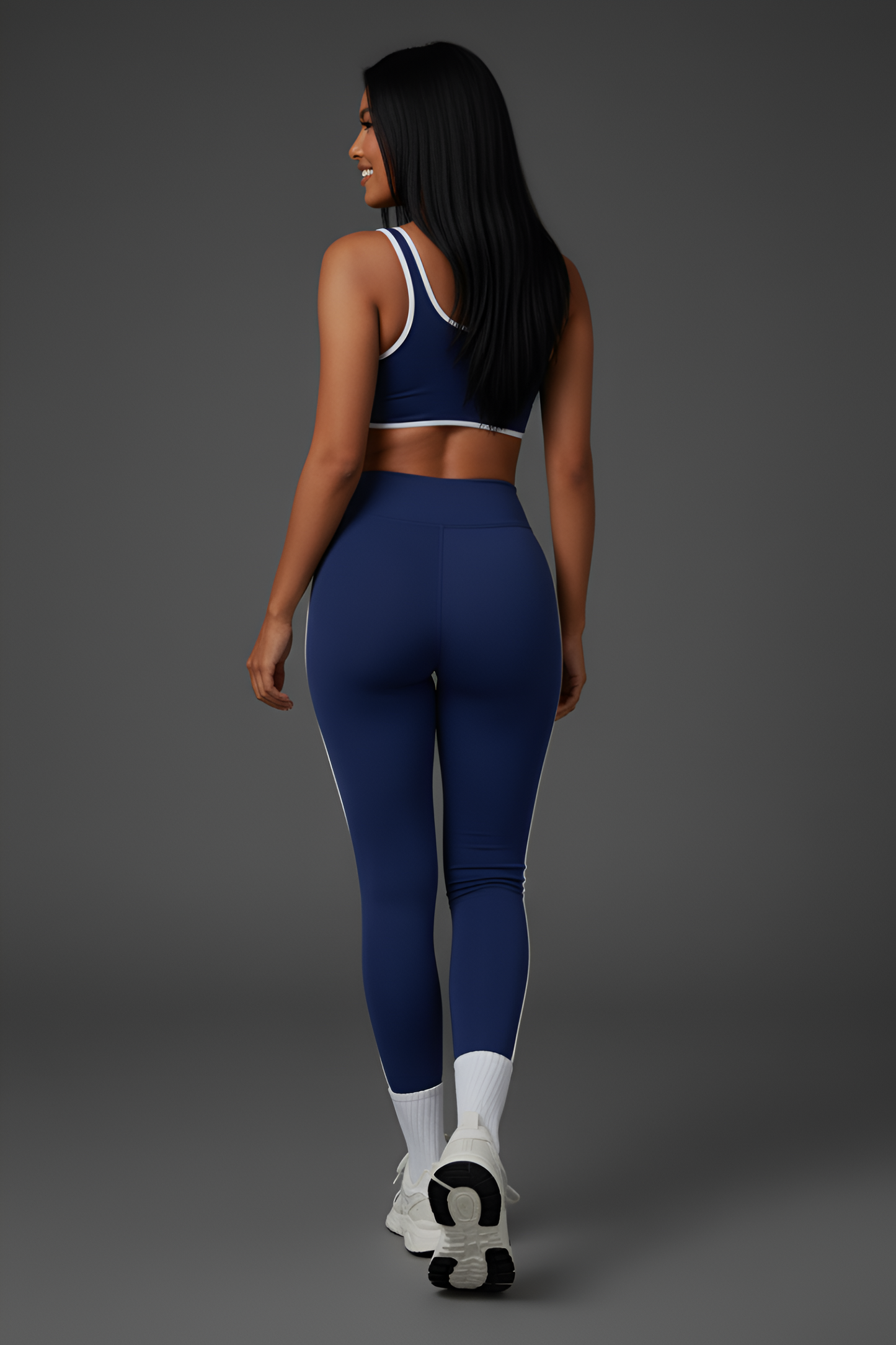 Retro-Sport Side-Stripe Legging Set | High-Waist & Sculpting Workout Outfit