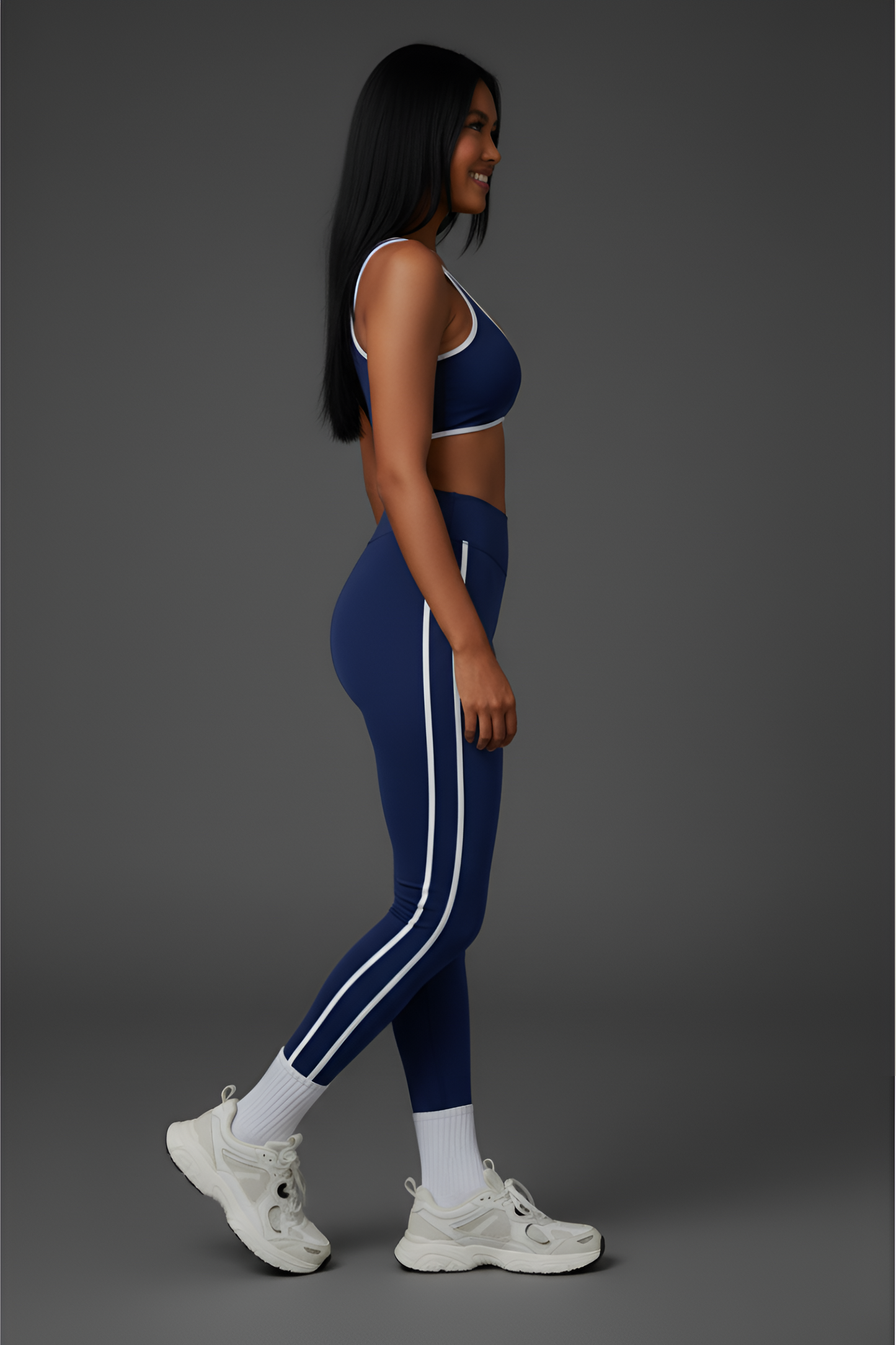 Retro-Sport Side-Stripe Legging Set | High-Waist & Sculpting Workout Outfit