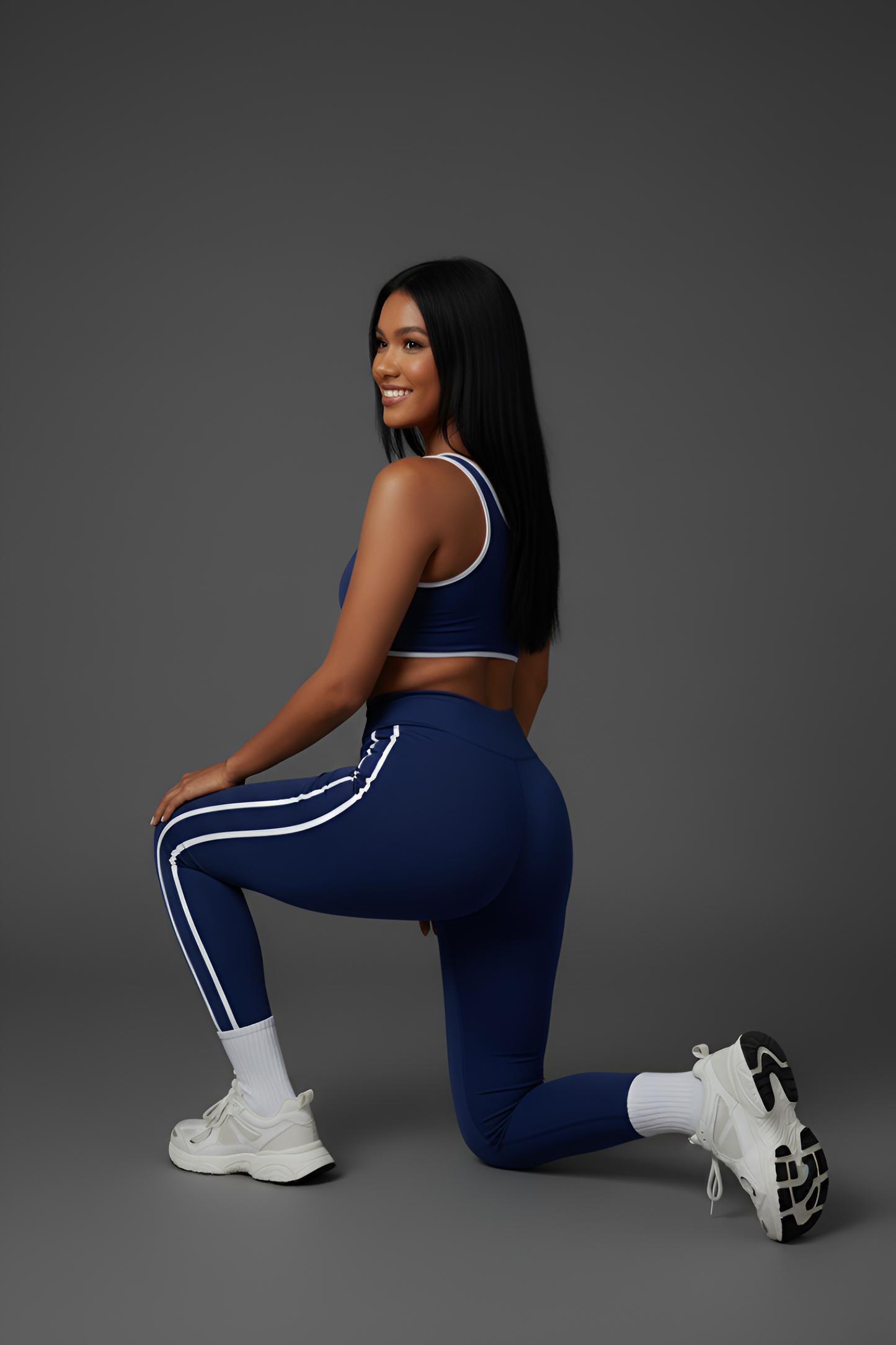 Retro-Sport Side-Stripe Legging Set | High-Waist & Sculpting Workout Outfit