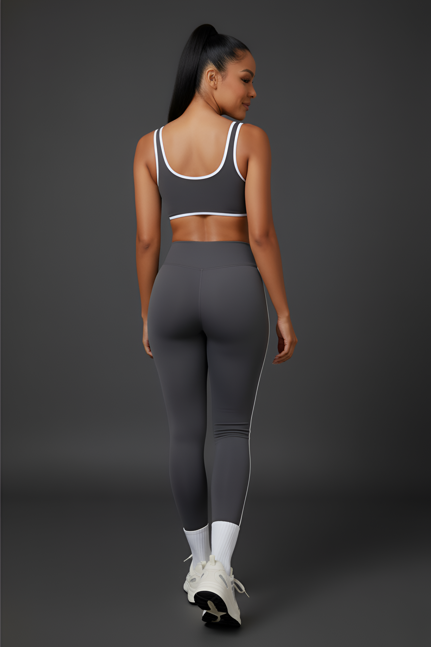 Retro-Sport Side-Stripe Legging Set | High-Waist & Sculpting Workout Outfit