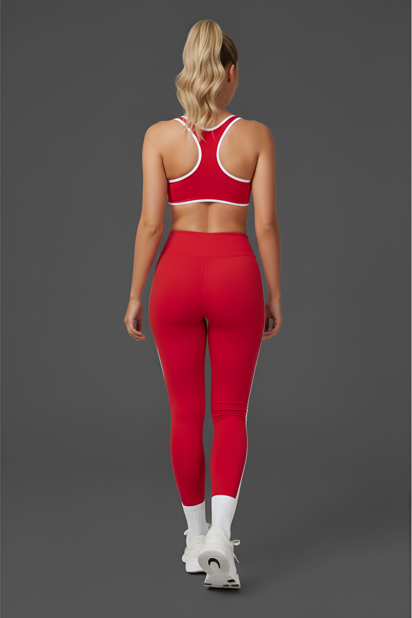 Retro-Sport Side-Stripe Legging Set | High-Waist & Sculpting Workout Outfit