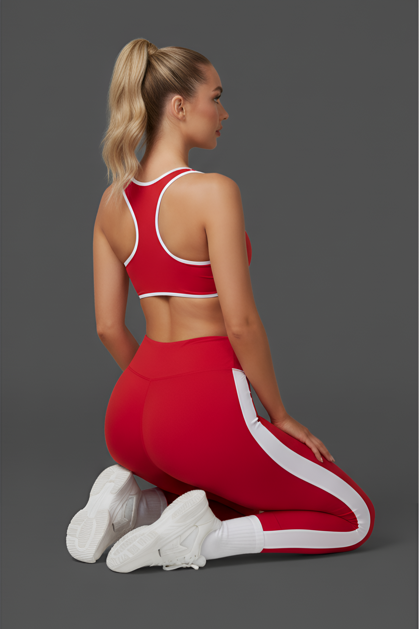 Retro-Sport Side-Stripe Legging Set | High-Waist & Sculpting Workout Outfit