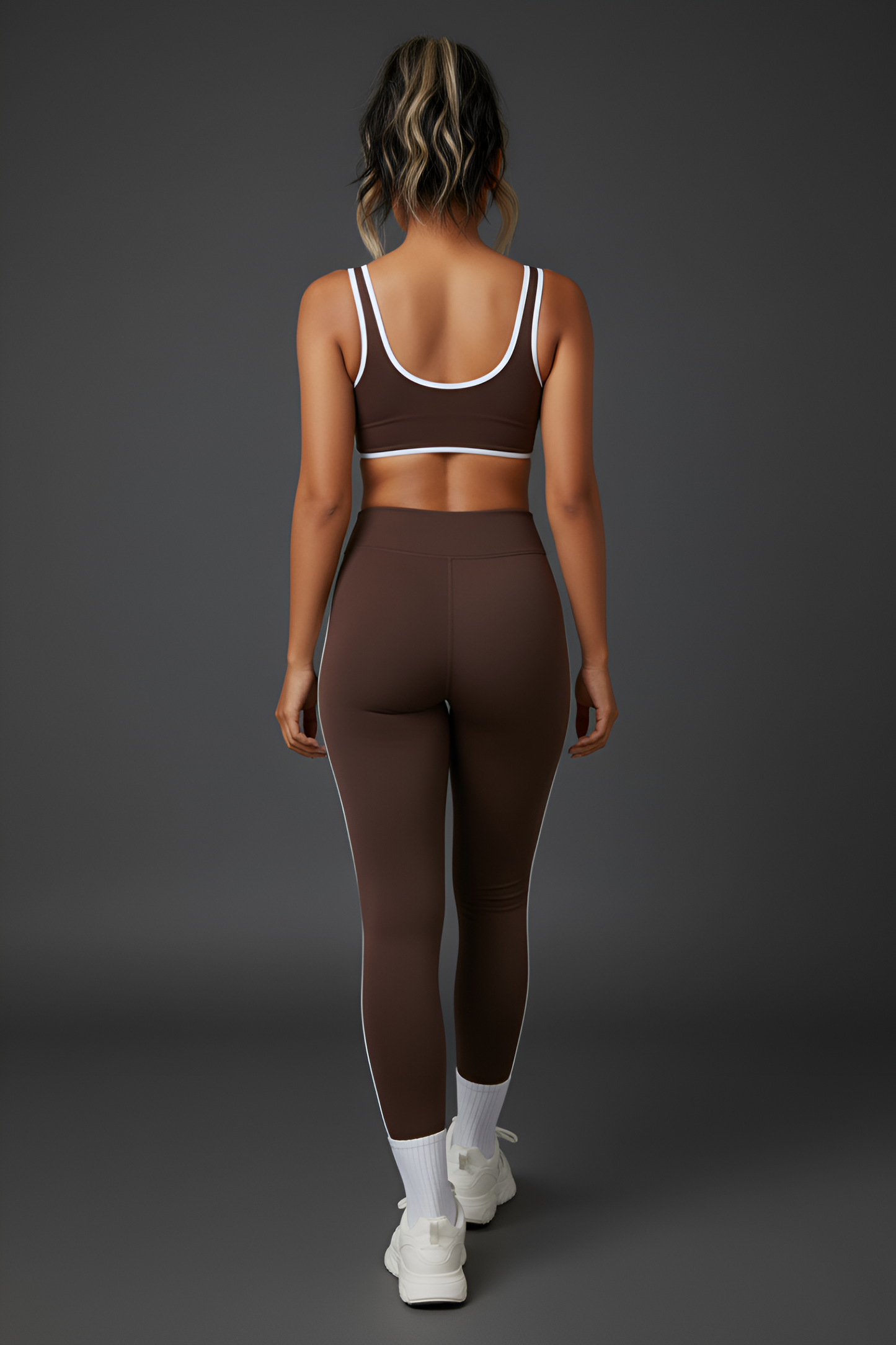 Retro-Sport Side-Stripe Legging Set | High-Waist & Sculpting Workout Outfit