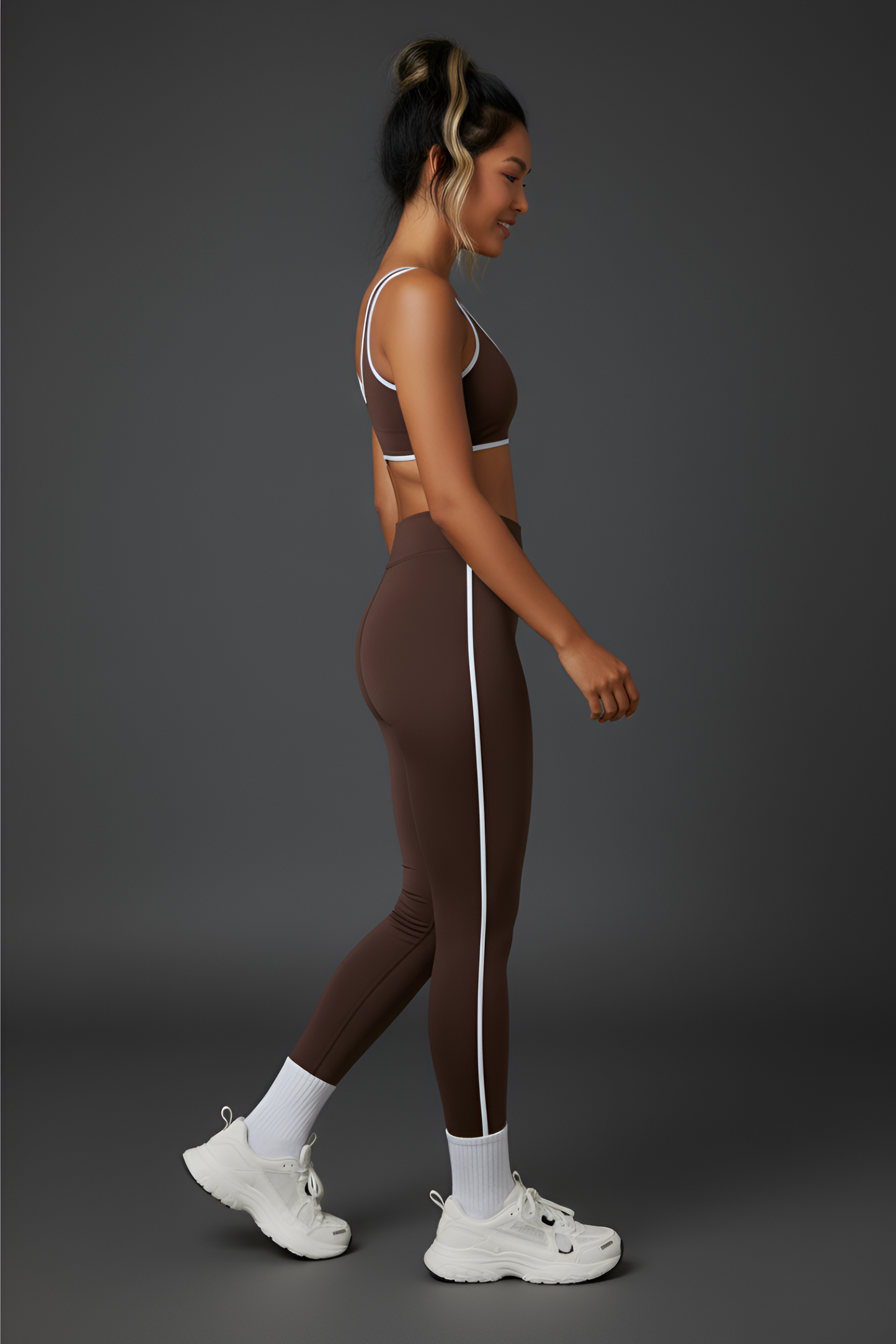 Retro-Sport Side-Stripe Legging Set | High-Waist & Sculpting Workout Outfit