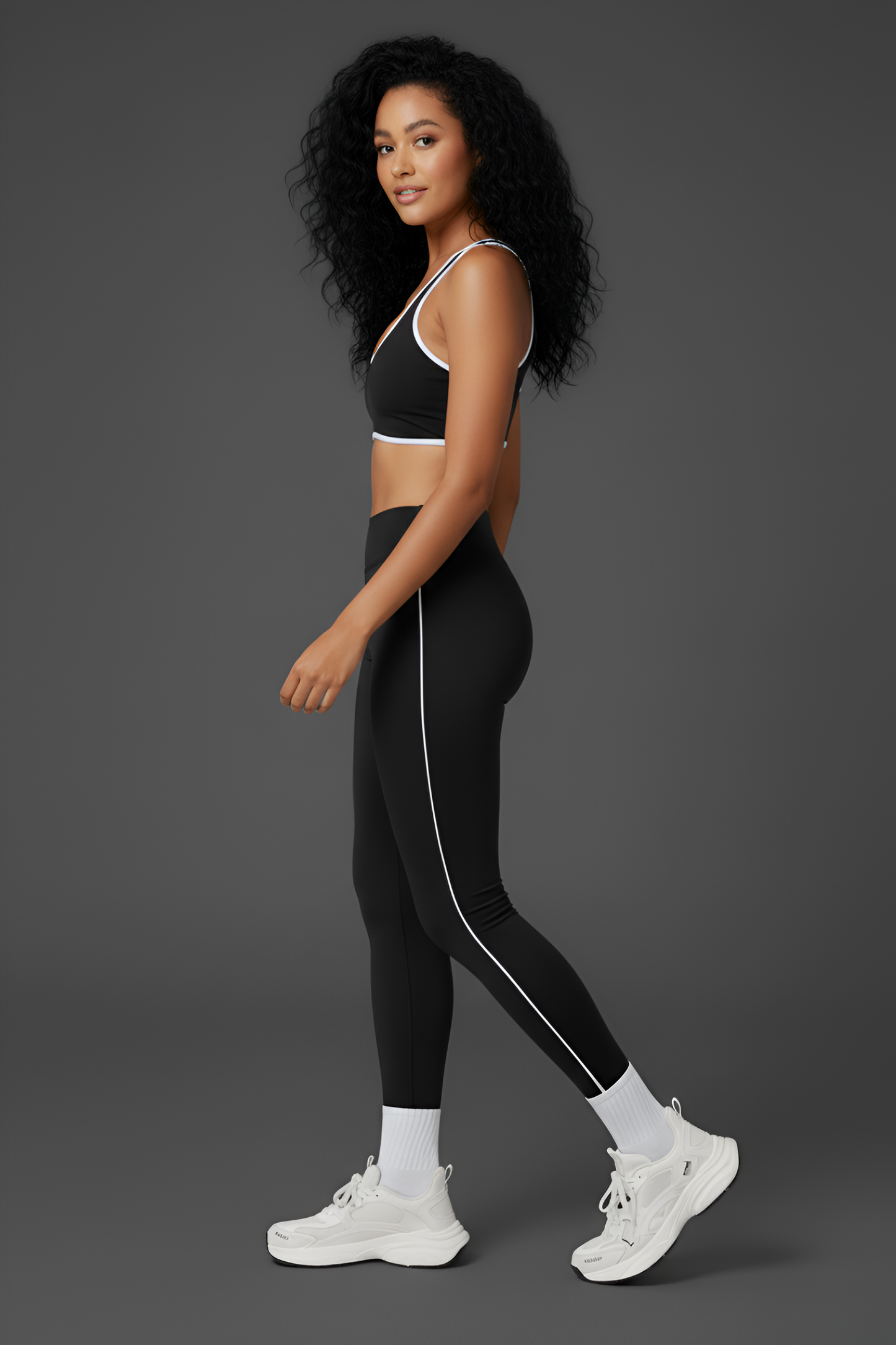 Retro-Sport Side-Stripe Legging Set | High-Waist & Sculpting Workout Outfit