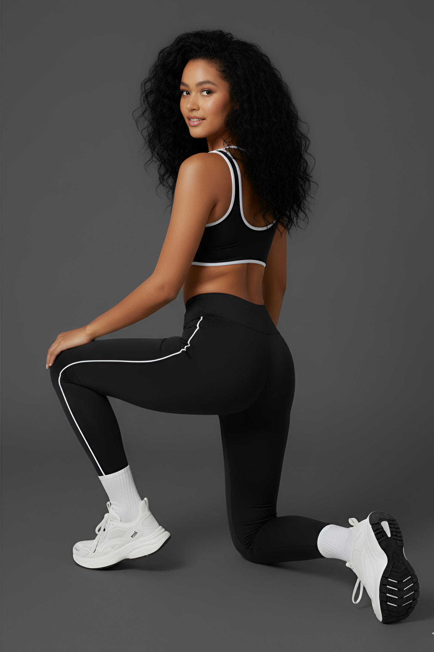 Retro-Sport Side-Stripe Legging Set | High-Waist & Sculpting Workout Outfit
