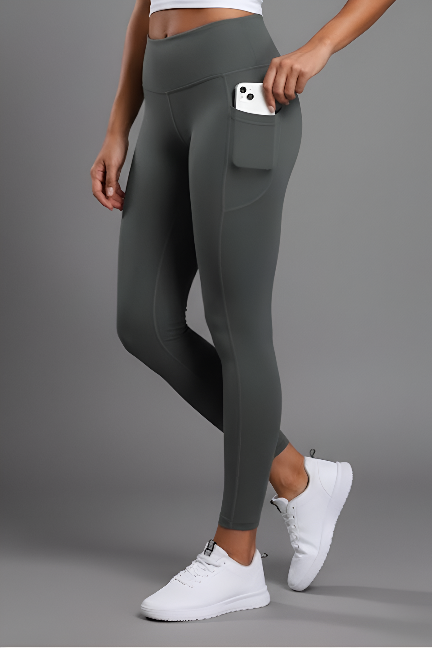 High-Waist Pocket Yoga Leggings for Women - Tummy Control & Phone Security