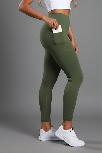 High-Waist Pocket Yoga Leggings for Women - Tummy Control & Phone Security