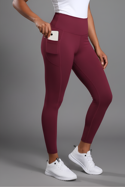 High-Waist Pocket Yoga Leggings for Women - Tummy Control & Phone Security