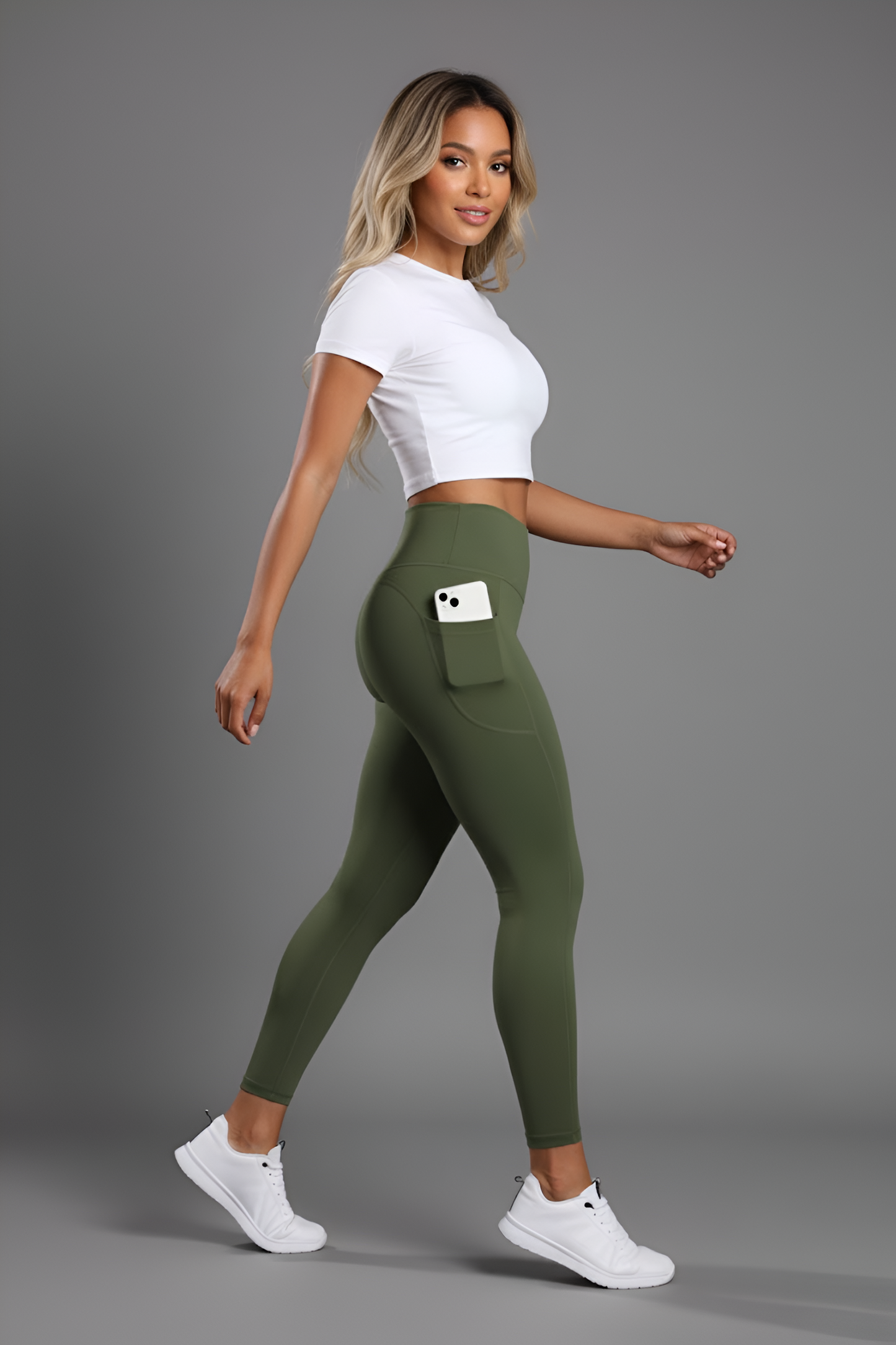 High-Waist Pocket Yoga Leggings for Women - Tummy Control & Phone Security