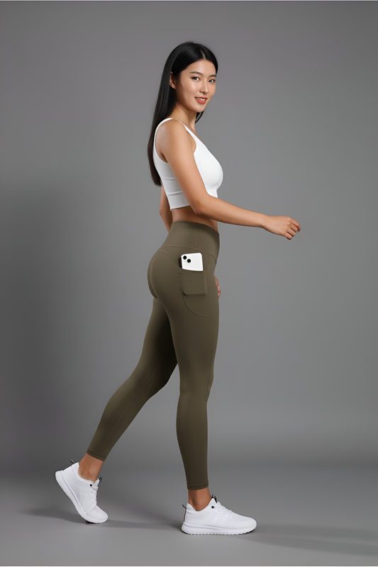 High-Waist Pocket Yoga Leggings for Women - Tummy Control & Phone Security