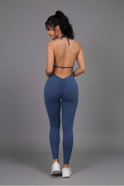 Glamour Sculpt Jumpsuit: Lipo-Texture for Shaping + Deep Open Back