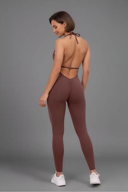 Glamour Sculpt Jumpsuit: Lipo-Texture for Shaping + Deep Open Back
