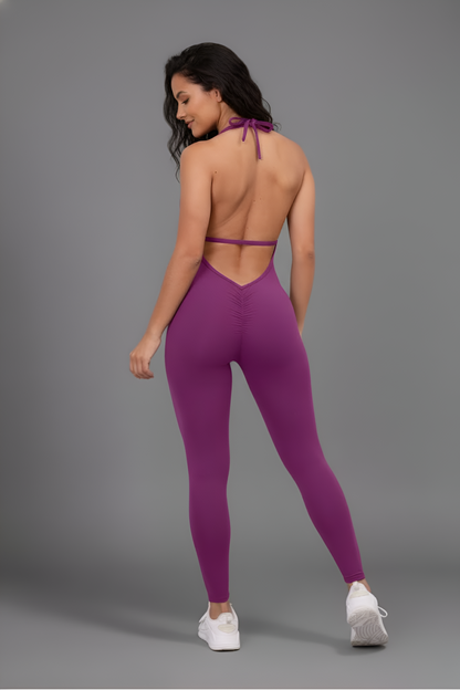Glamour Sculpt Jumpsuit: Lipo-Texture for Shaping + Deep Open Back